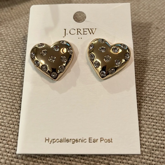J. Crew Pavé Puffy Heart Bauble Earrings/NWT - Picture 4 of 11